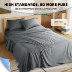 Shilucheng 4 Pieces Luxury Bed Sheets Set, 1800 Series Plush Microfiber Bed Sheets, 16" Deep Pocket, Queen, Dark Gray - Image 4