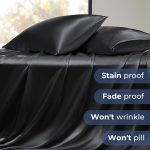 Set, Queen, Silky Bed s, 4 Pieces,Black - Image 3