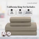 Casa Platino 100% Cotton Sheets Set – 4 Piece Cal King Bed Sheet, Soft & Comfy All Season Breathable Percale Weave, 15” Snug Fit Deep Pocket - Image 3