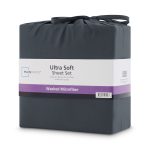 Microfiber Bed Sheet Set, Grey Stone, Full, 4 Pieces - Image 4
