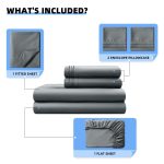 Shilucheng 4 Pieces Luxury Bed Sheets Set, 1800 Series Plush Microfiber Bed Sheets, 16" Deep Pocket, Queen, Dark Gray - Image 5