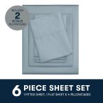 6-Piece 800 Thread Count Lead Cotton Rich Adult Bed Sheet Set, King - Deep Pocket - Image 6