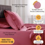 Size Sheet Set, 4-Piece Plain Soft Microfiber – Deep Pocket Bed Sheets, Includes 1 Fitted Sheet, 1 Flat Sheet, 2 Pill... - Image 2