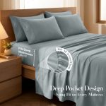 Bed Sheets - 6 Piece Ultra-Soft Microfiber Sheets Set, Deep Pocket Fitted Sheet, Flat Sheet & 4 Pillowcases, Breathab... - Image 3