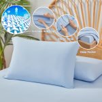Regency Heights Full/QueenSize Sheet Set, 3 Piece Cooling Bed Sheet with Deep Pocket for Hot Sleepers, Ice Blue - Image 2