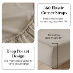 Casa Platino 100% Cotton Sheets Set – 4 Piece Cal King Bed Sheet, Soft & Comfy All Season Breathable Percale Weave, 15” Snug Fit Deep Pocket - Image 4