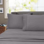 600 100% Cotton Wrinkle Free Striped Sheet Set (Twin, Gray)