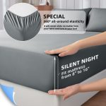 Shilucheng 4 Pieces Luxury Bed Sheets Set, 1800 Series Plush Microfiber Bed Sheets, 16" Deep Pocket, Queen, Dark Gray - Image 6
