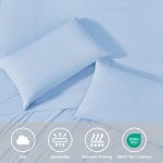 Regency Heights Full/QueenSize Sheet Set, 3 Piece Cooling Bed Sheet with Deep Pocket for Hot Sleepers, Ice Blue - Image 5