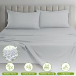 Rayon - 4 Piece Cooling Bed Sheets Set, Gray - Image 6