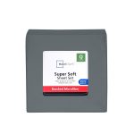 Mainstays Super Soft Brushed Microfiber Bed Sheet Set, Soothing Gray, Queen, 4 Piece - Image 6