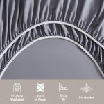 Full Size Sheets Set, 1800 Series Bed Sheets Full 4 Piece, Luxury Soft Microfiber Full Sheet Sets, Gray - Image 4