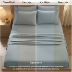 Bed Sheets - 6 Piece Ultra-Soft Microfiber Sheets Set, Deep Pocket Fitted Sheet, Flat Sheet & 4 Pillowcases, Breathab... - Image 4