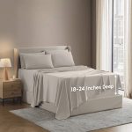 LammaLoe Extra Deep Pocket Queen Sheets set, Fits 18"-24" Mattress, 6 Piece Soft Microfiber Bed Sheet Sets, Linen