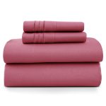 Size Sheet Set, 4-Piece Plain Soft Microfiber – Deep Pocket Bed Sheets, Includes 1 Fitted Sheet, 1 Flat Sheet, 2 Pill...