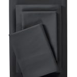 Microfiber Bed Sheet Set, Queen, Rich Black, 4 Piece