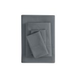 Mainstays Super Soft Brushed Microfiber Bed Sheet Set, Soothing Gray, Queen, 4 Piece