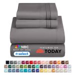 Sheet Sets, 1800 Series Deep Pocket 4 Piece, Luxury Soft Microfiber Bed Sheet Sets, GRAY