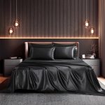 Set, Queen, Silky Bed s, 4 Pieces,Black