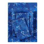 Kids Soft Microfiber Sheet Set, Navy Blue Stars, Full, 4 Pieces, Easy Care