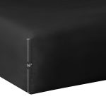 Mainstays Easy Care Solid Rich-Black CVC Cotton Blend Fitted Sheet, Full - Image 3