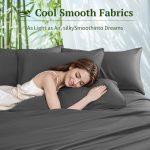 SONORO KATE 6 Pieces Bamboo Bed Sheets Set, Luxury Rayon Derived - Deep Pockets - Wrinkle Free - Extremely Soft, Queen, Dark Gray - Image 4