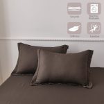 Jessy Home Bed Sheets Set 4 Piece Queen/Full Sheet Set Brown Gray Cotton Blend Fitted Sheet, Flat Sheet & 2 Pillowcases Bedding Set - Image 4
