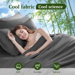 SONORO KATE 6 Pieces Bamboo Bed Sheets Set, Luxury Rayon Derived - Deep Pockets - Wrinkle Free - Extremely Soft, Queen, Dark Gray - Image 3