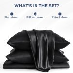 Set, Queen, Silky Bed s, 4 Pieces,Black - Image 4