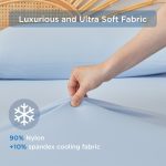 Regency Heights Full/QueenSize Sheet Set, 3 Piece Cooling Bed Sheet with Deep Pocket for Hot Sleepers, Ice Blue - Image 3