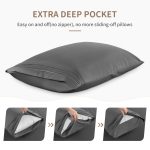 6 Pieces Bed Sheet Set, 1800 Series Soft Microfiber Queen Sheets with 16" Deep Pocket, Dark Gray - Image 2